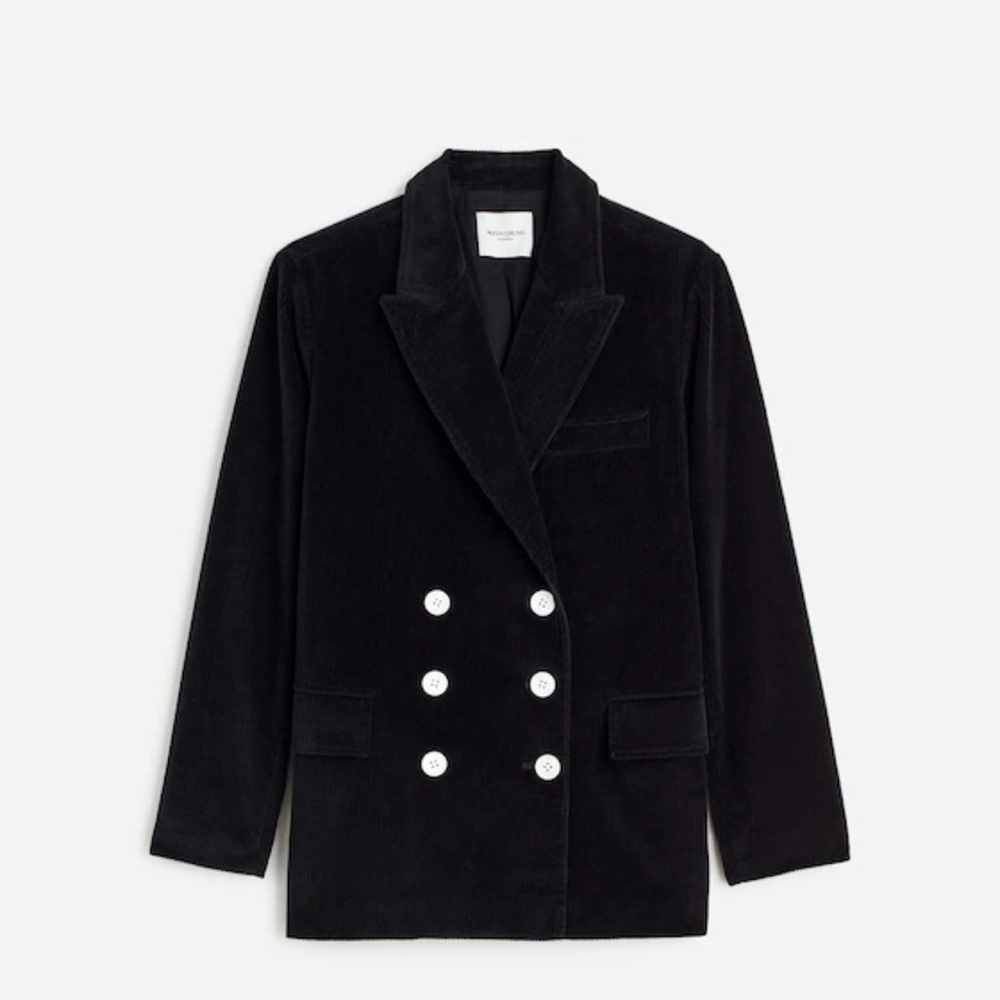 Alexa Chung x Madewell Black Double-Breasted Blazer in Corduroy Oversized Sz. 4 - Picture 8 of 8